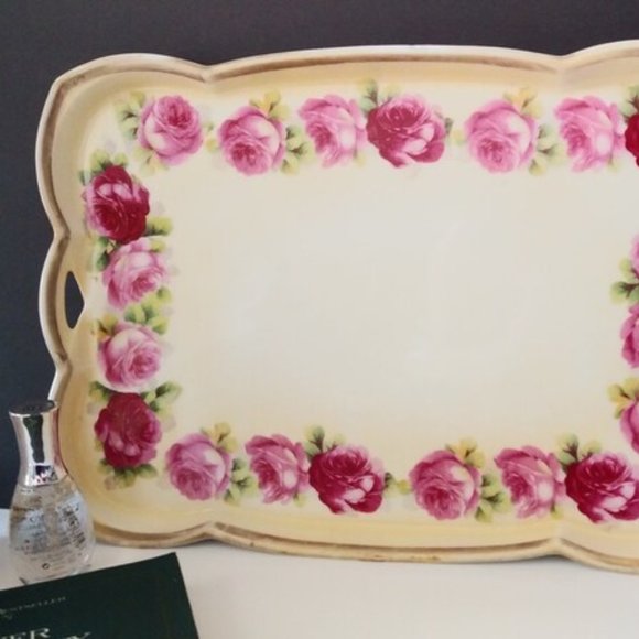 Porcelain Prussian Rose Tray - Picture 4 of 12
